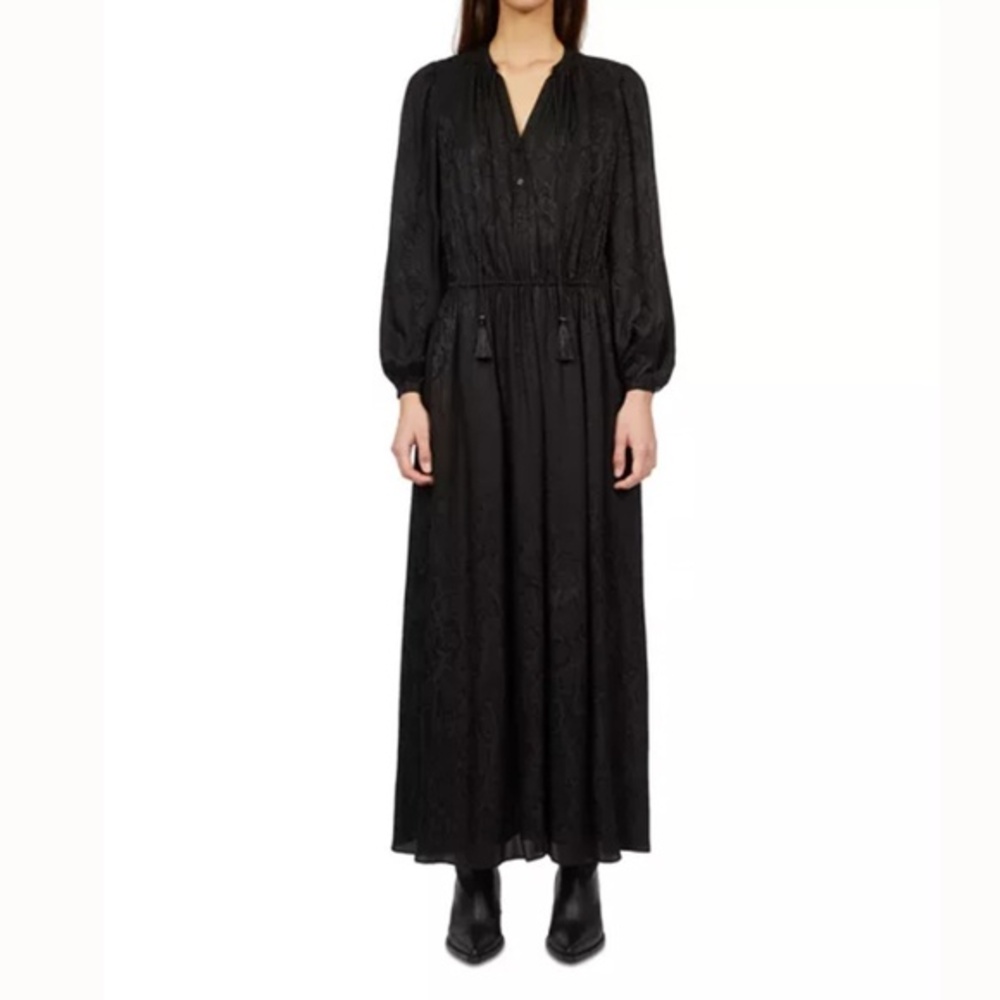 The Kooples Black Embossed Maxi Dress